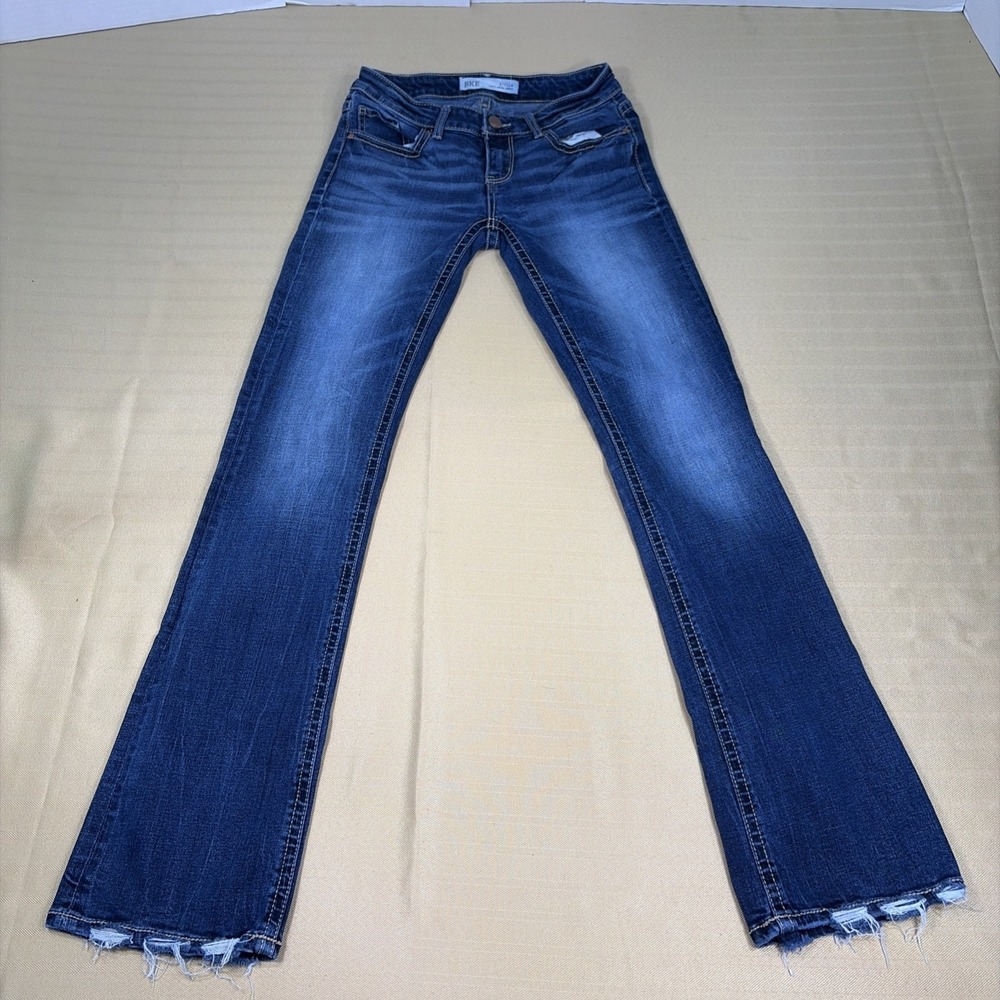 BKE Stella Boot Cut Stretch Distressed Denim Jeans Size 27x33.5